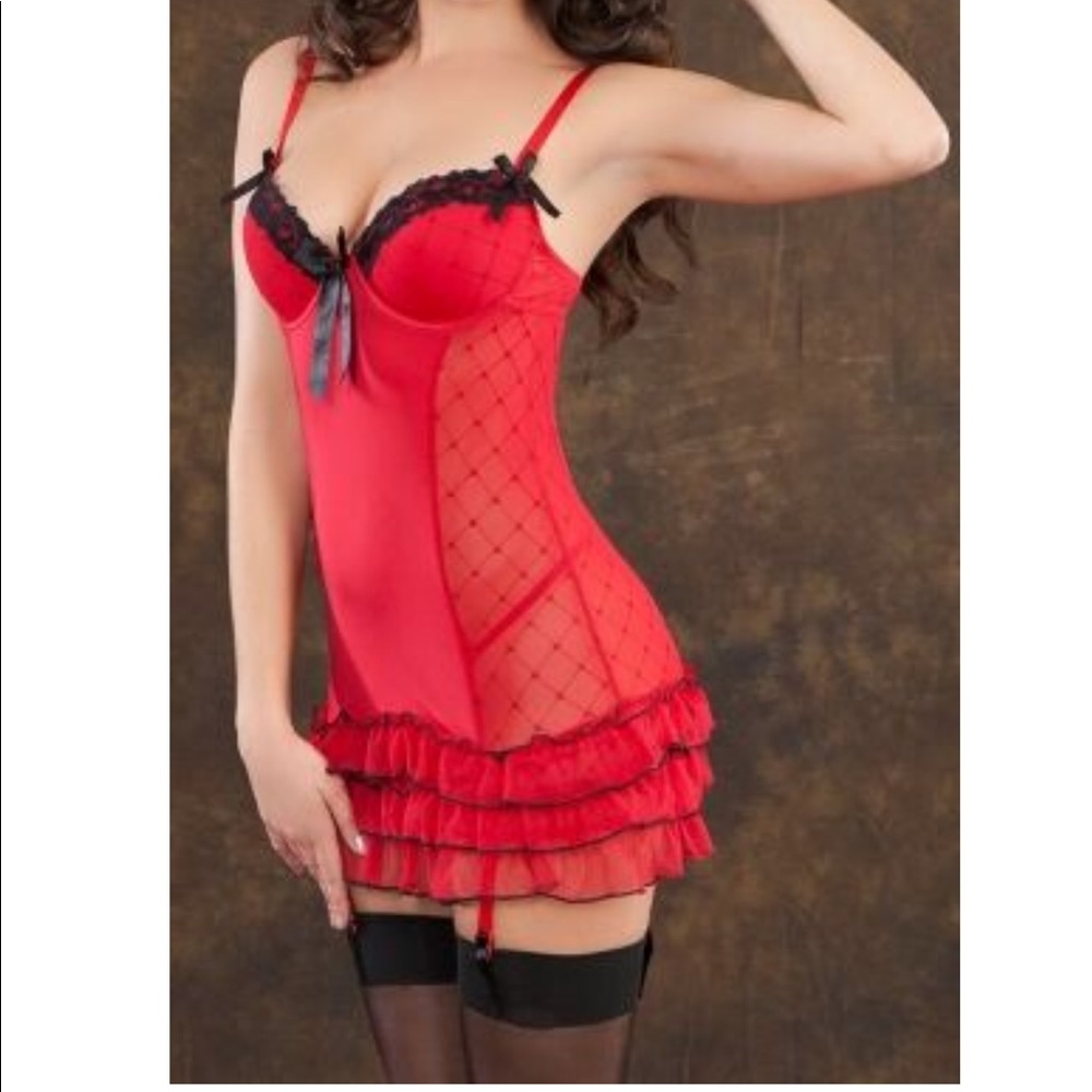 NWOT Tres Sexy Midnight Seduction Babydoll Set, M